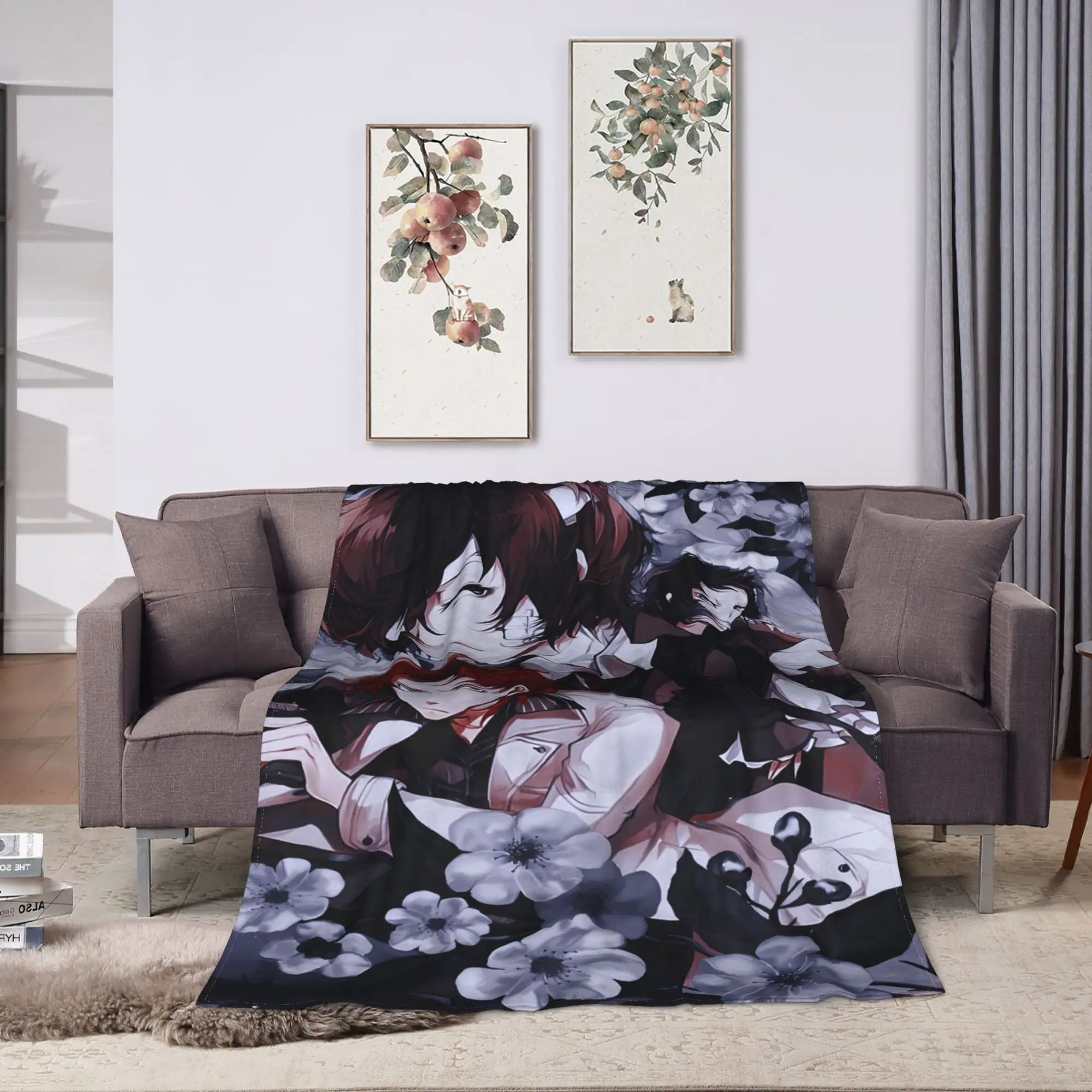 Bungo Stray Dogs Blanket Quality Soft  Throw Blanket Autumn Airplane Travel Couch Bed Aesthetic Bedspread