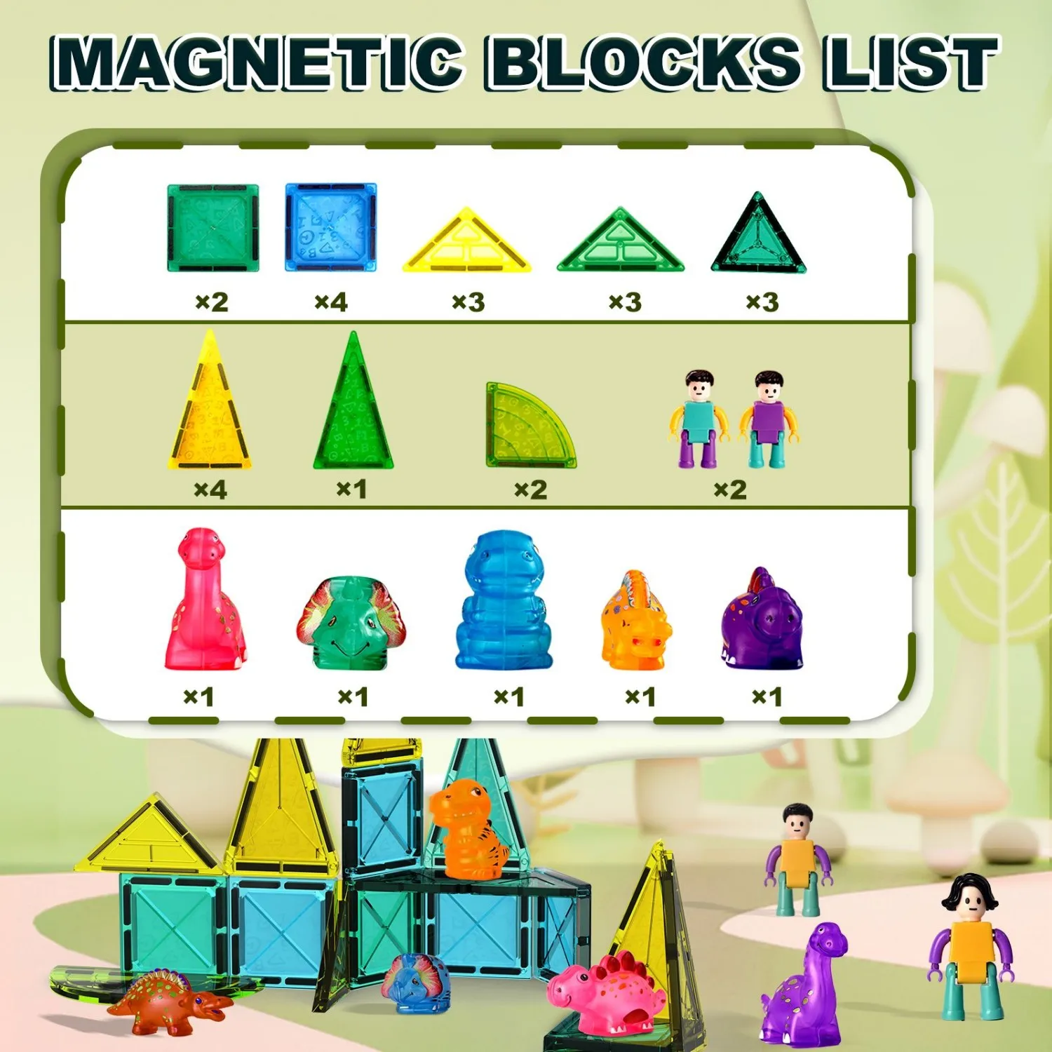 Magnetic Building Block Toy Set | 3D Stacking Magnets for Kids | STEM Educational Building Toys | Compact Portable Design (11.03