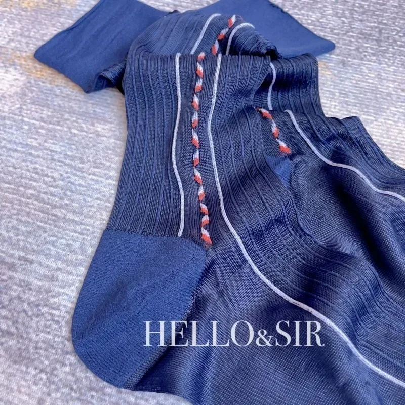 Gifts for Men Tube Socks Male Dress Socks Mans Sheer Exotic Formal Wear Suit Men Sexy Transparent Horny Blue Business TNT Socks