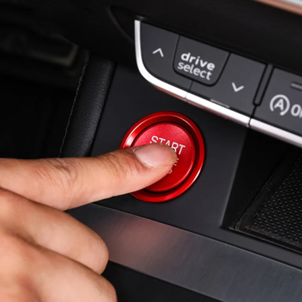 

2pcs Engine Start Stop Button Ring Aluminum Alloy Car Ignition Push Button Decor Trim Rhinestone Circle Auto Decoration Interior