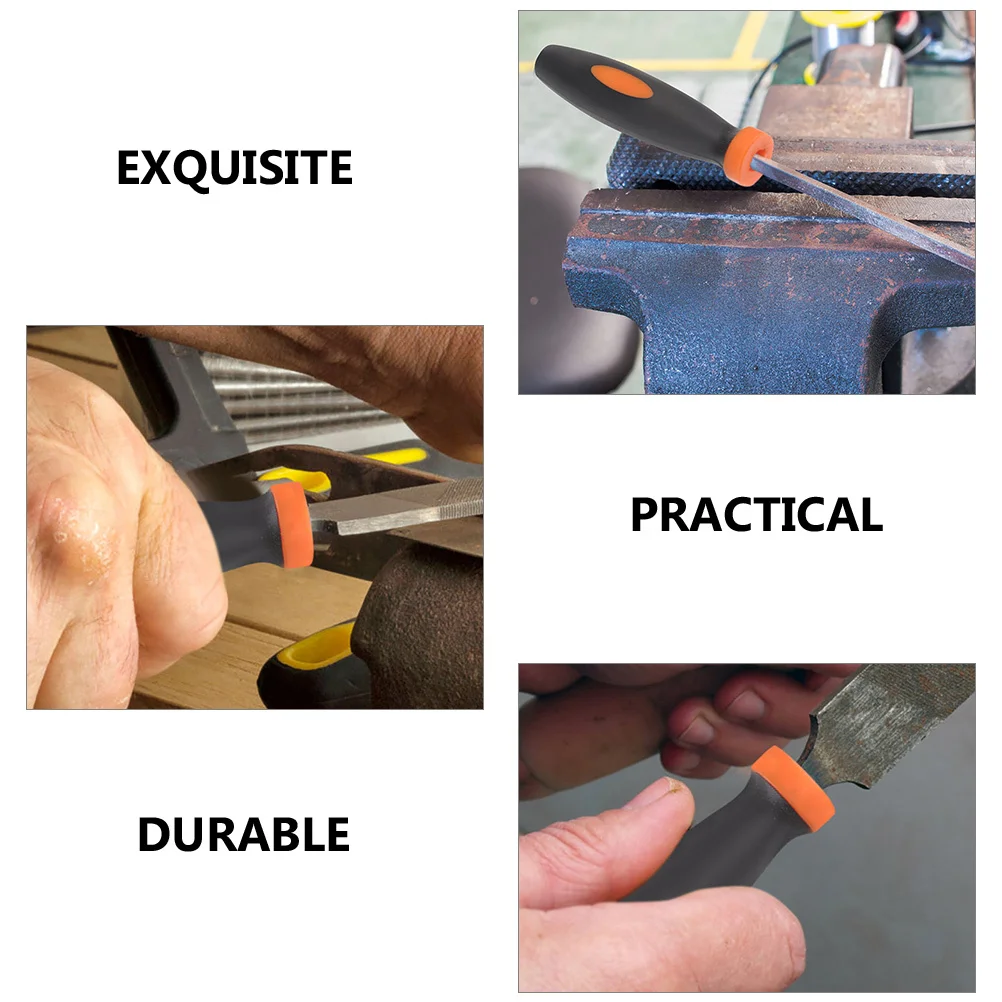 

10Pcs File Handle Replacement Bicolor Rubber Grips Smooth Finish Ergonomic Design for DIY Home Factory Repair Tools Use