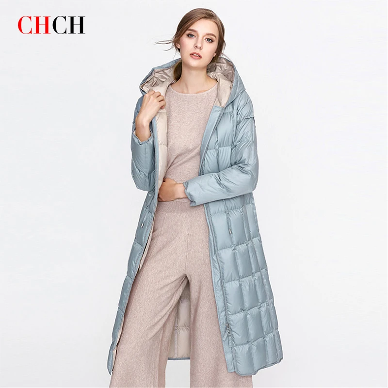 CHCH Autumn Winter Fashion 2023 New Women\'s Down Coat Long Puffer Jacket Thickened Hooded Winter Parka cloth