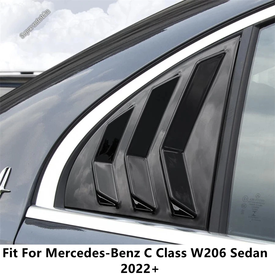 

Black Rear Quarter Window Louver Shutter Side Vent Panel Cover Trim Accessories For Mercedes-Benz C Class W206 Sedan 2022 - 2024