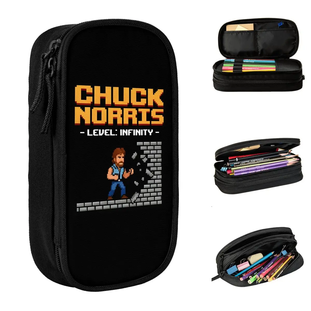 

Chuck Norris RIP Pencil Cases Fashion Pen Box Bags Student Large Storage School Supplies Cosmetic Pencilcases