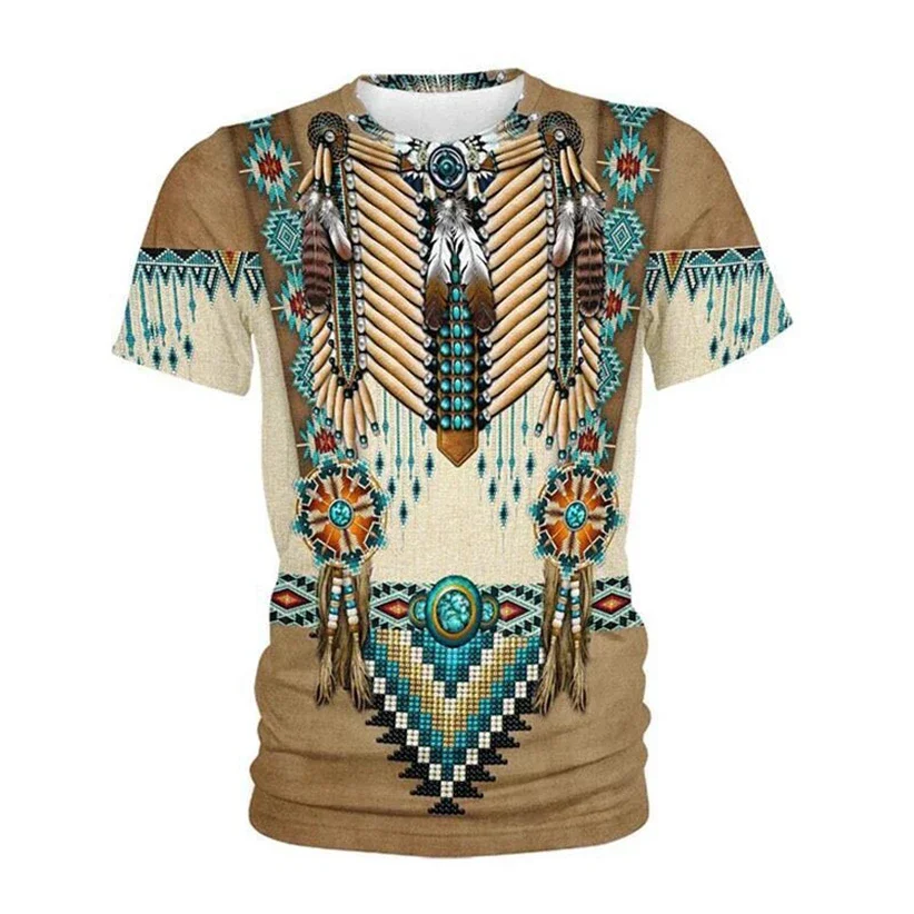 Indian T-Shirts Ethnic Style 3D Print Streetwear Men Women Casual Fashion Oversized Short Sleeve T Shirt Kids Tees Tops Clothing