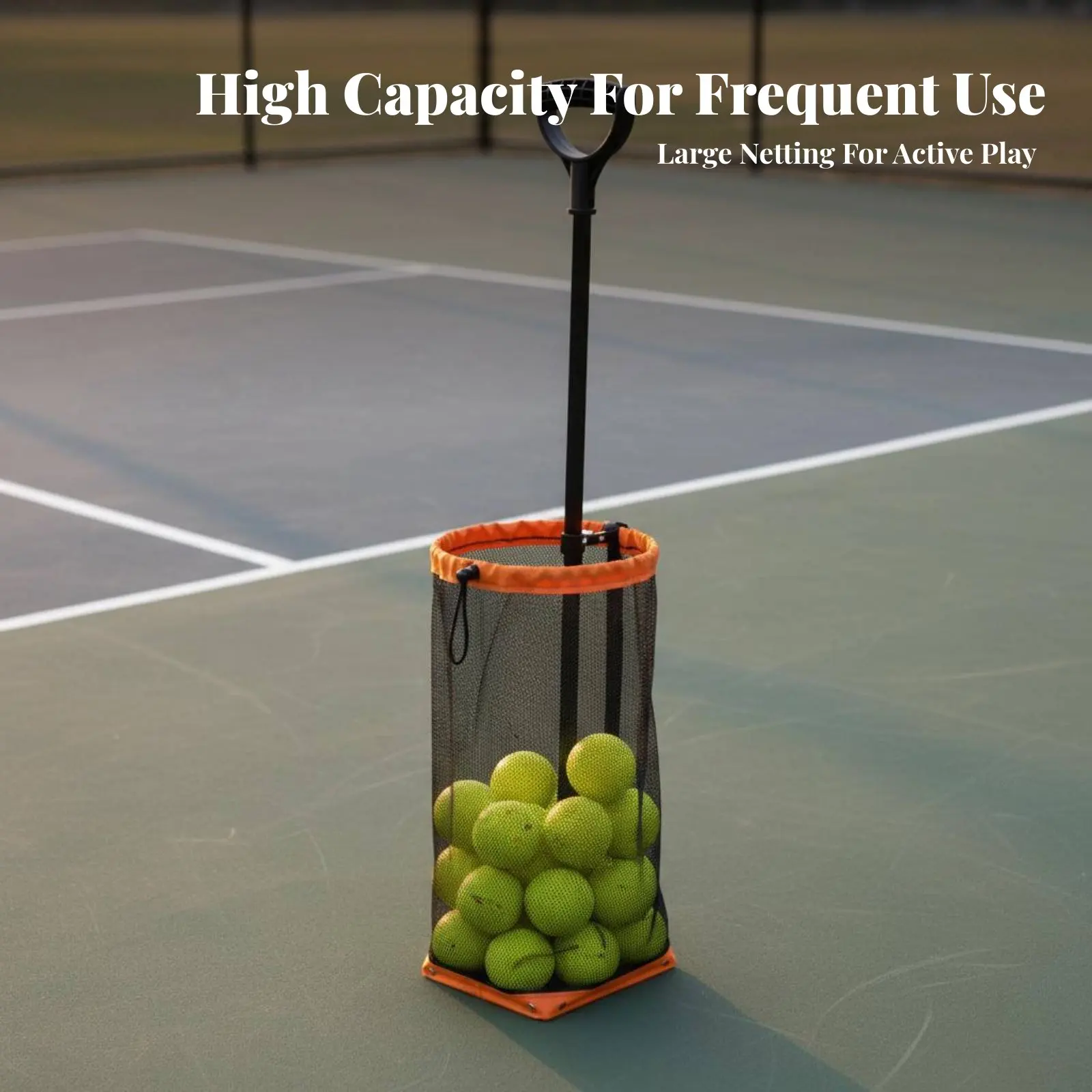 

Корзина для сбора мячей для пиклбола с регулируемой ручкой, не требующая изгиба, портативная, для пожилых людей