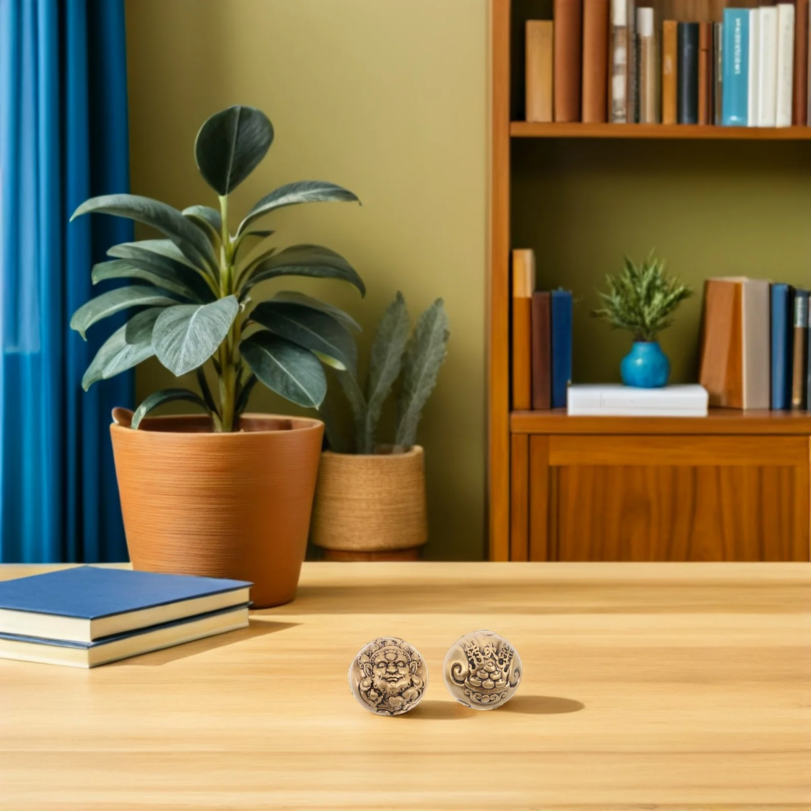 

1Pair Brass Hand Grip Strengthener Balls Elderly Hand Exercise Trainers Finger Rehabilitation Muscle Developer Wrist Strength