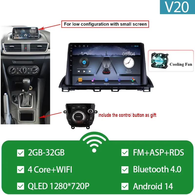 Voor Mazda 3 Axela 2014-2019 Mazda CX-4 CX4 2016-2018 Autoradio Android Auto GPS Navigatie multimedia Video Player Geen DVD