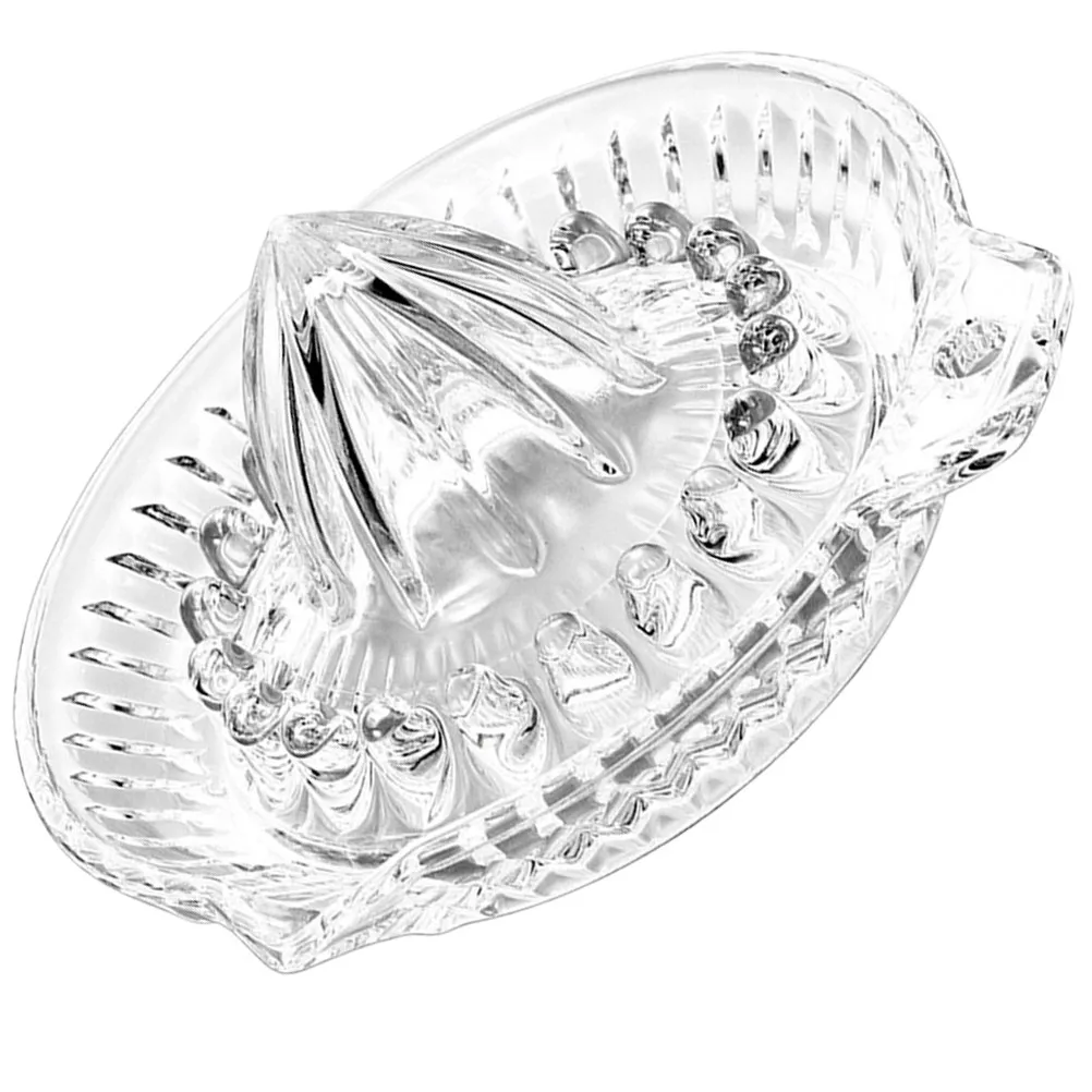 

Sturdy Glass Hand Juicer Manual Citrus Squeezer Lemon Orange Press with Comfort Handle Juice Spout for Household Bar Camp