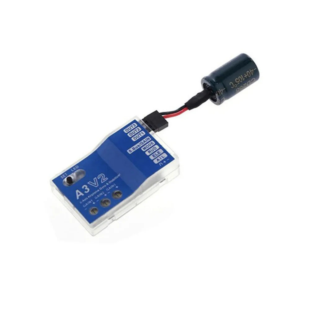 New A3 V2 Flight Controller Lightweight Low-Noise RC Airplane Stabilizer 3-Axis Gyro Stabilizer for RC Model Aircraft
