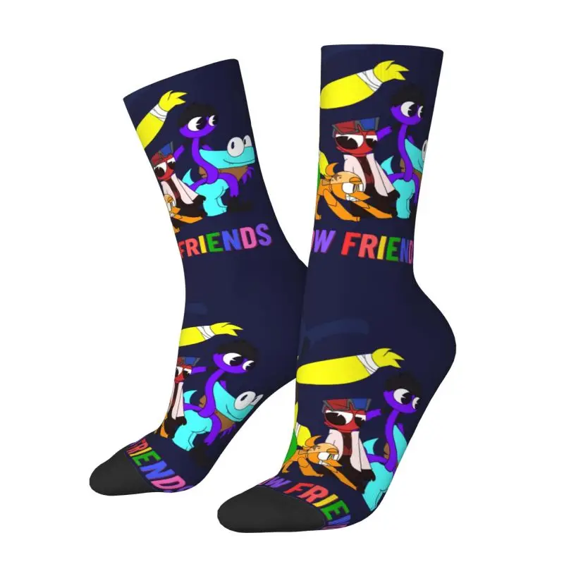 Custom Fun Mens Rainbows Friend Play Game Dress Socks Unisex Comfortable Warm 3D Printed Crew Socks