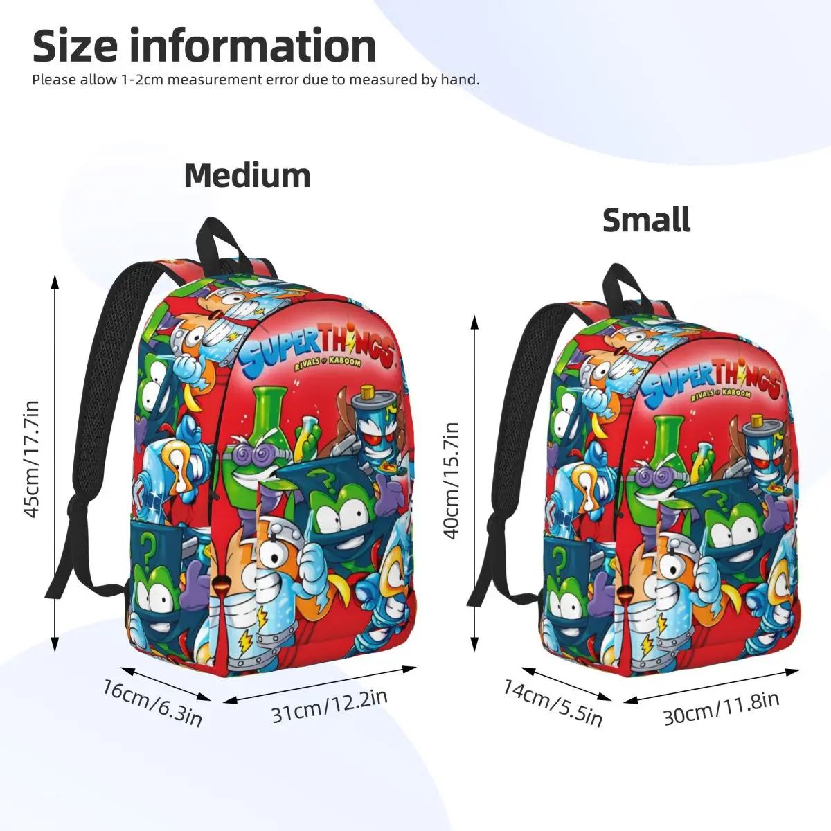 ซุปเปอร์ธิงส์กระเป๋าเป้สะพายหลังการ์ตูนสำหรับผู้ชายผู้หญิงแฟชั่นโรงเรียนมัธยมทำงานกระเป๋าเป้สะพายหลังซุปเปอร์ซิงส์อนุบาลแล็ปท็อปกระเป๋าสะพายกลางแจ้ง