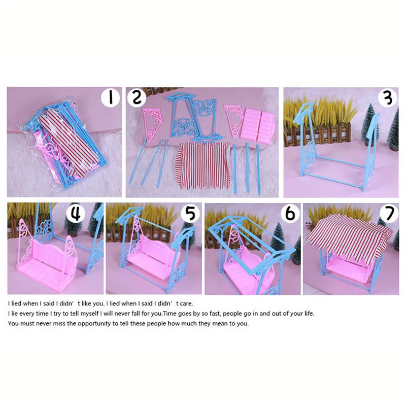 إكسسوارات بيت الدمى OB11 أثاث محاكاة حديقة صغيرة سوينغ نموذج 1/6 BJD دمى اللعب منزل اللعب المشهد الديكور