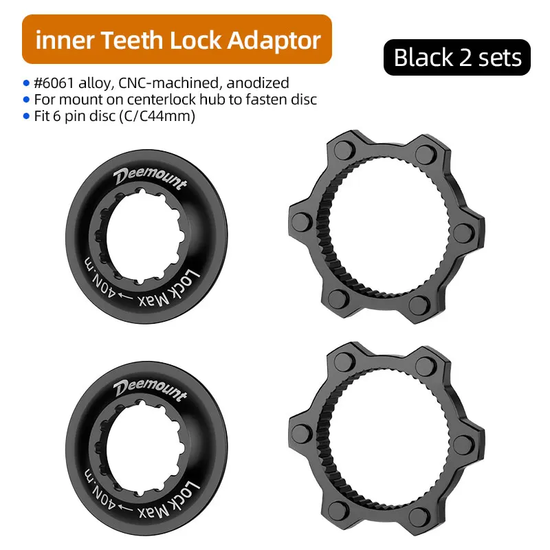 Deemount Fahrrad Centerlock zu 6-Loch Adapter-Nabe, Center Lock Konvertierung, 6-Loch Rotoradapter für MTB Rennrad Scheibenbremse DIY