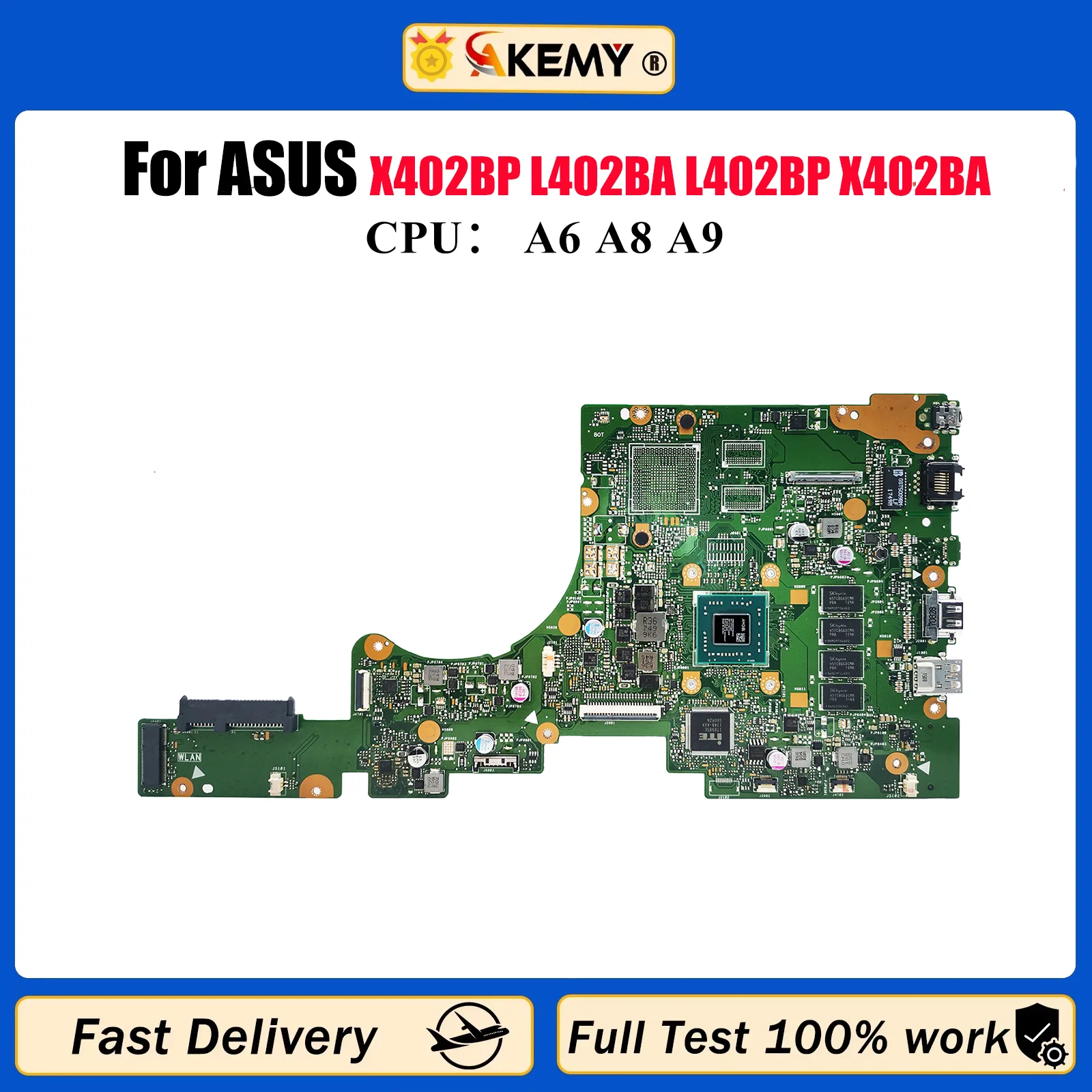 

E402BA Материнская плата для ноутбука ASUS EeeBook E402B X402BP L402BA L402BP X402BA E402BA E402BP Материнская плата с процессором A6 A8 A9 тест ОК
