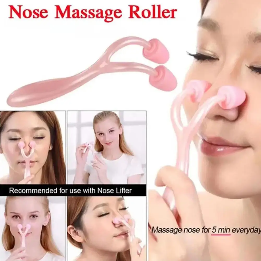 Nose Shaper Lifter คลิปขูดผิวขอบเรียบกระชับแบบพกพา Shaper นวด Roller Nose Shaping จมูกคลิปจมูก Q8A9