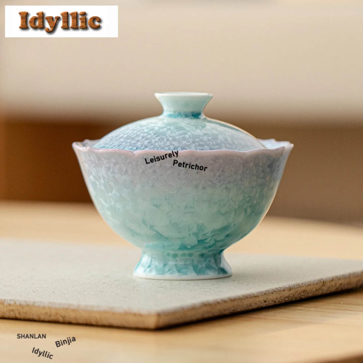 

130ml Kiln Fambe Crystal Glaze Gaiwan Aesthetic Tea Tureen Tea Bowl With Lid Kit Tea Maker Cover Bowl Kung Fu Tea Set Craft Gift