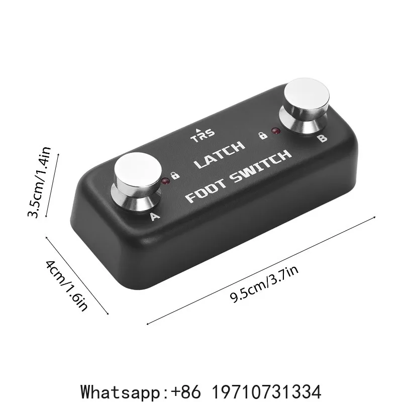 

A B Channel Footswitch with Locking Function LED Indicator Lighting 6.35mm Stereo 2 Footswitch Pedal Effect Controller Pedal