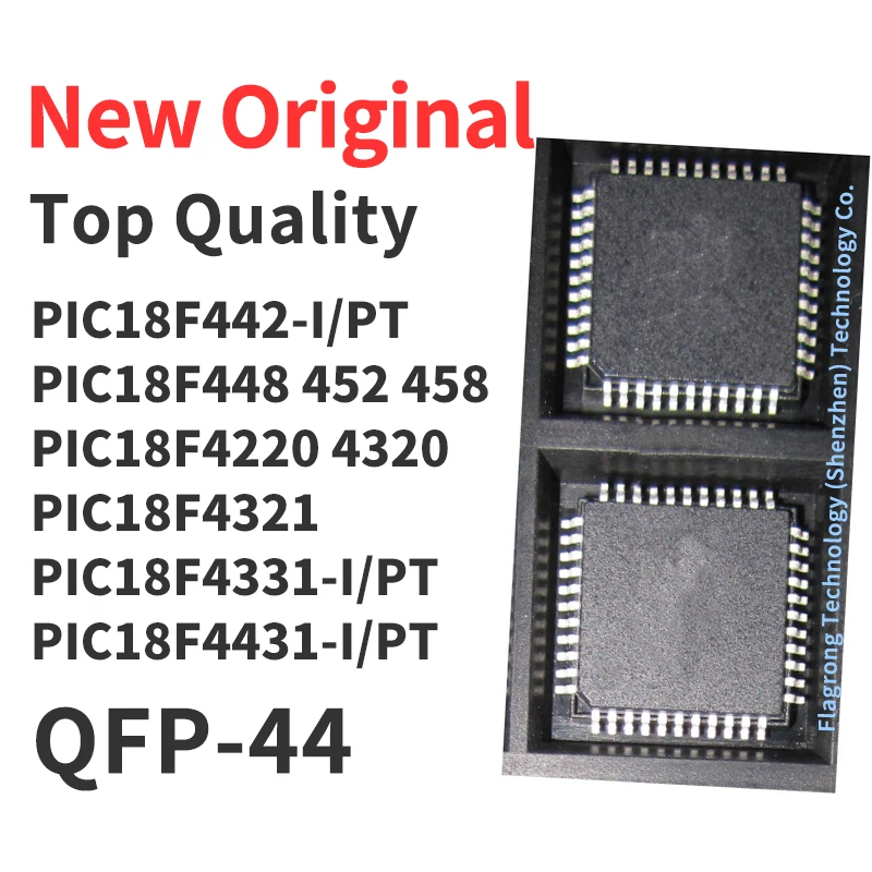 (1 Pcs) PIC18F442 PIC18F448 452 458 PIC18F4220 4320 PIC18F4321 PIC18F4331 PIC18F4431 -I/PT QFP-44 Chip IC New Original