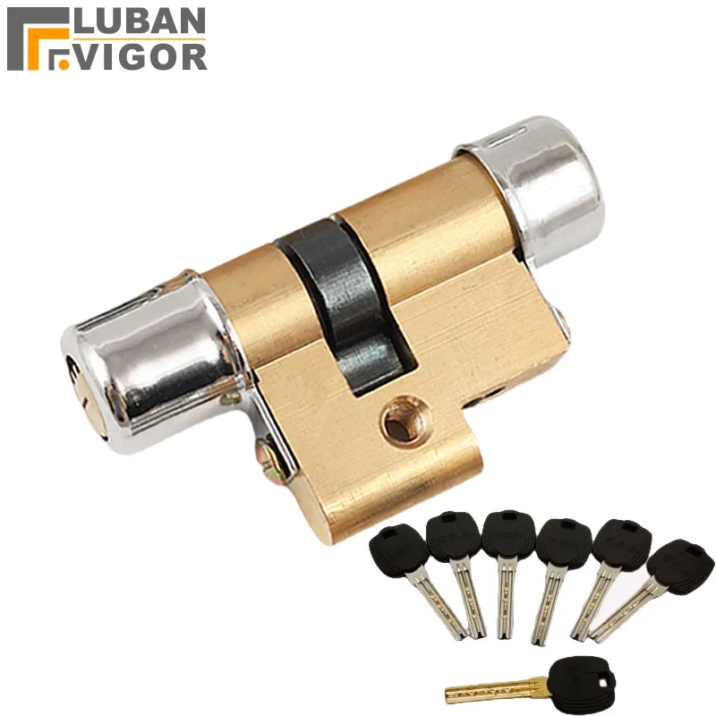 Mechanical anti-theft door lock core type 13 type 11 brass body Crescent key Anti-skid safe door cylinder  6keys