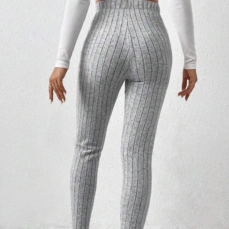 Women Striped Leggings Fitness Elastic Yoga Leggings High Waist Butt Lift Gym Trainning Tights Fashion Thread Slim Trousers