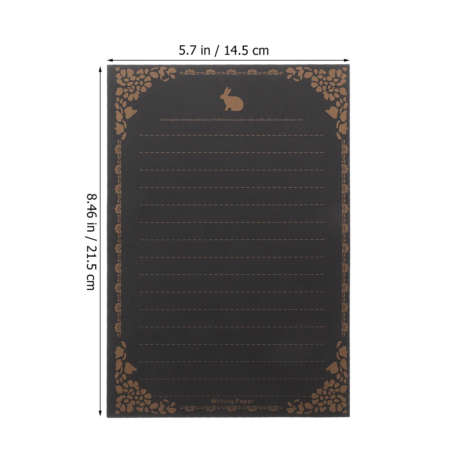 8Pcs Vintage Letter Paper Set Premium Kraft Writing Paper with Black Rabbit Design Smooth Texture for Handwritten Notes Letters