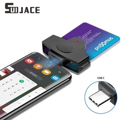 SUIJACE USB type c smart Card Reader memory ID Bank EMV electronic DNIE dni sim cloner connector adapter Android Phones