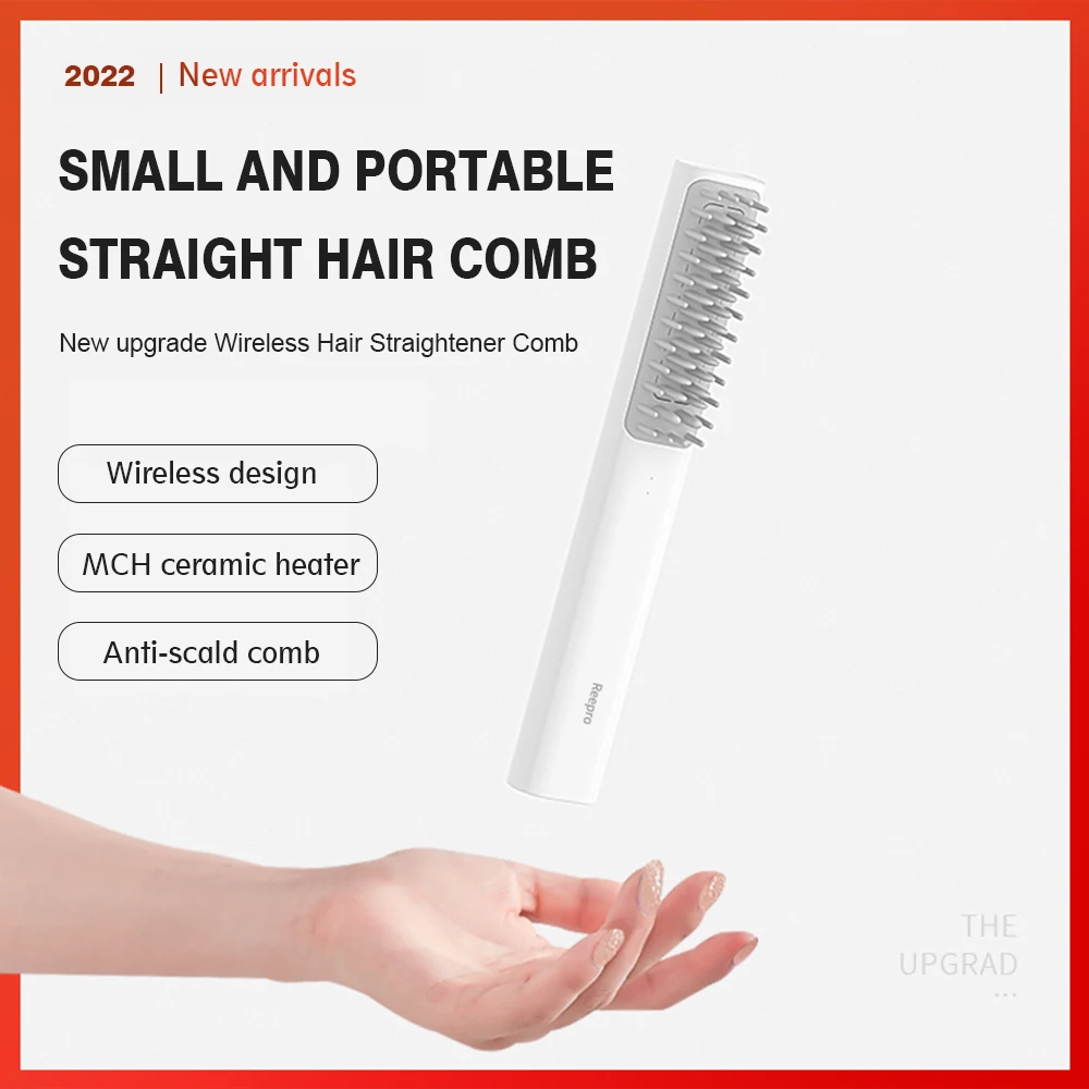 المحمولة اللاسلكية تسخين الشعر مشط 2 في 1 USB لاسلكي جهاز فرد شعر صغير و بكرة الشعر متموج-تصفيف الشعر صالون تصفيف أداة