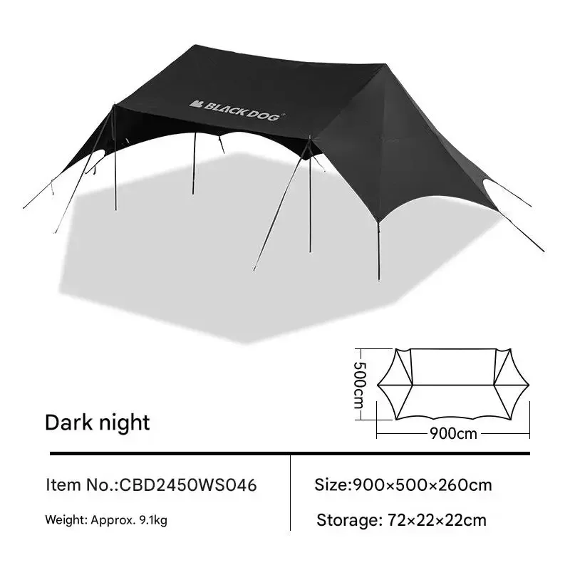 

BLACKDOG Portable Sunscreen Tent Large Space Sunshade Tent 150D Oxford Cloth Double Top Rainproof Sunscreen 10-20 People