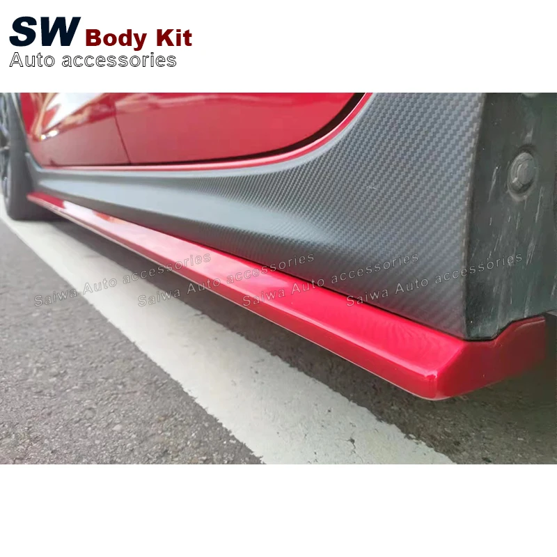 Carbon Fiber Side Skirt Splitter For Suzuki Swift ZC33S Upgrade Body Side Skirt Separator Winglet Flank Bumper Lip