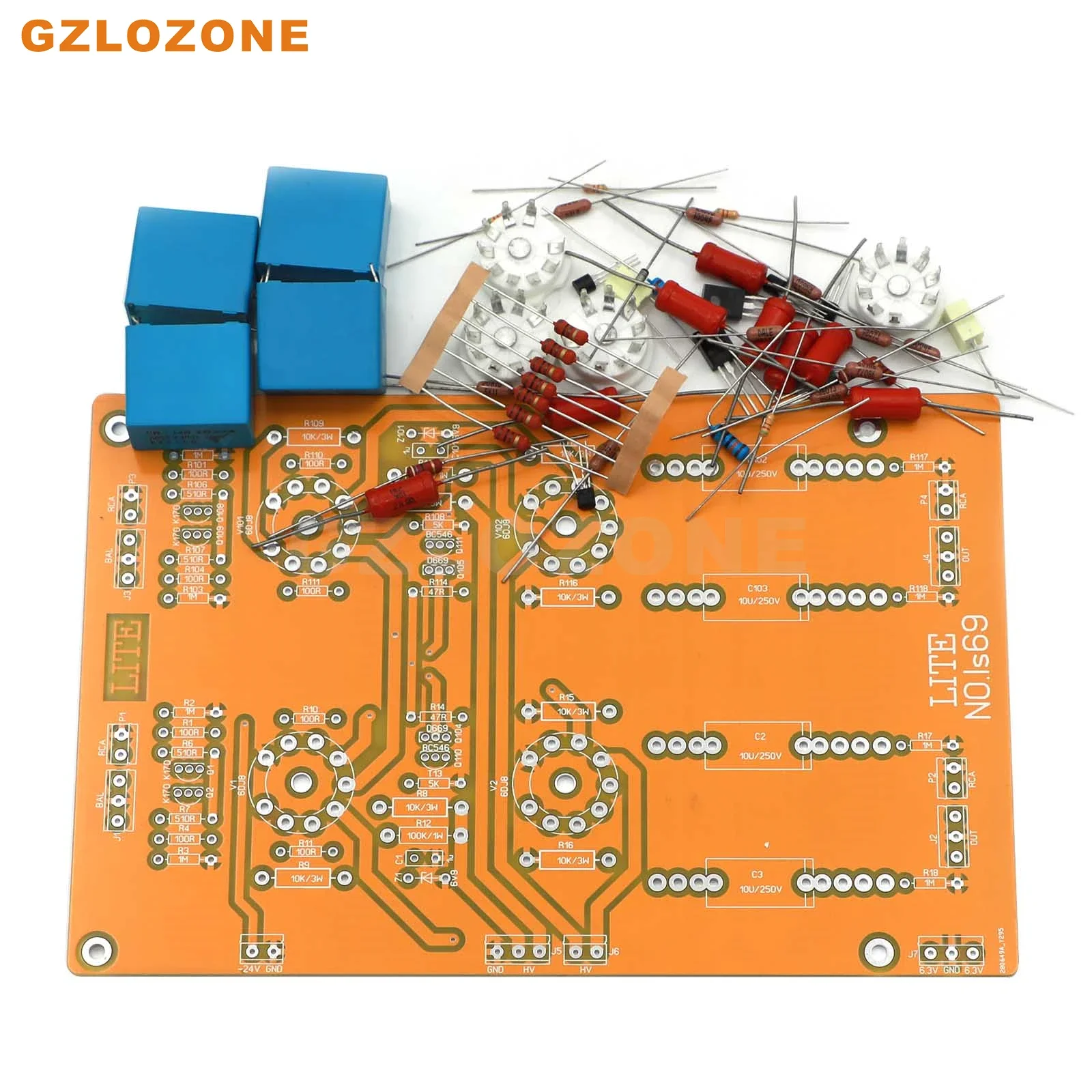 GZLOZONE LITE LS69 متوازن تمامًا 6922 أنبوب المضخم لتقوم بها بنفسك عدة/اللوحة النهائية (بدون أنابيب)