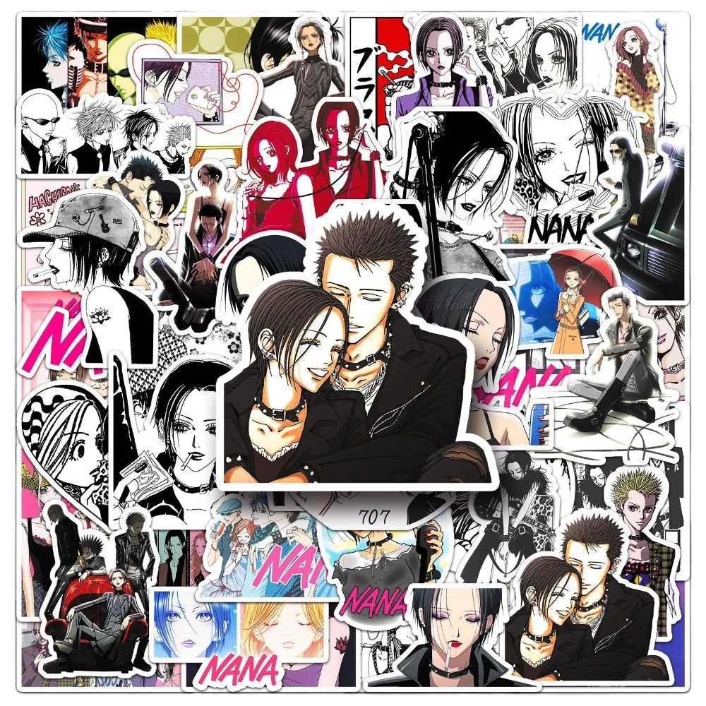 50 Uds. Pegatinas impermeables de Anime NANA, dibujos animados de Manga japonesa Oosaki Nana Komatsu Nana, decoraciones para garabatos de dibujo