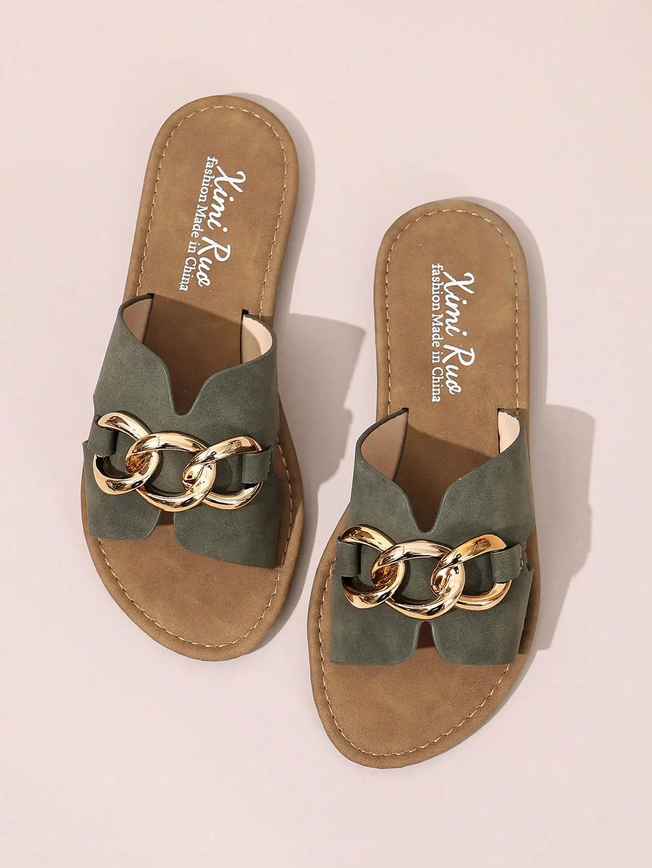 

New H-Shaped Slippers, Women's Fashion Casual One-Strap Roman Style Slip-On Sandals, Comfortable Black/Beige