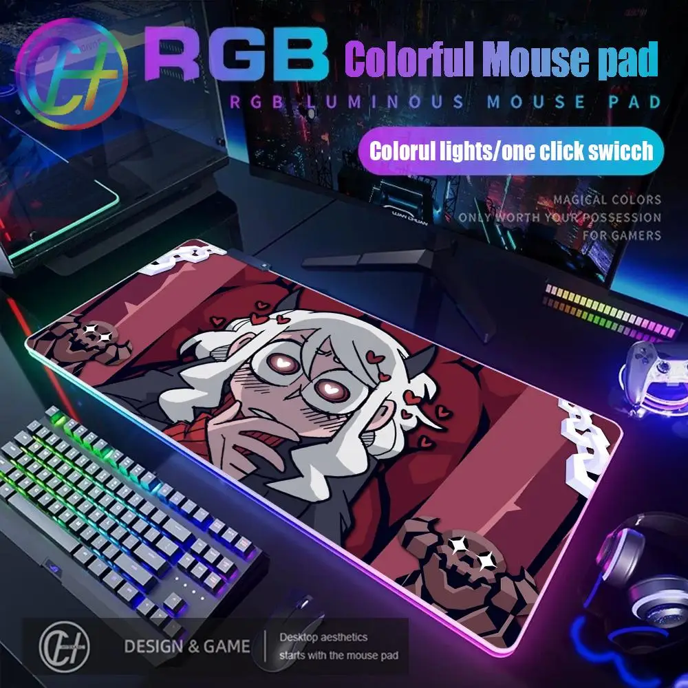 

XXL Mouse Pad RGB Helltaker Gaming Mats Mousepad Gamer PC Desk Accessories Office Pc Setup Accessories Computer Table Mats Large