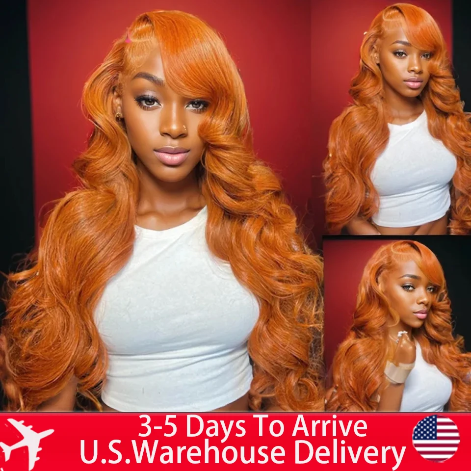 

Ginger 13X6 Transparent Lace Frontal Wig For Woman Body Wave Color Lace Front Wig 13x4 Preplucked 100% Brazilian Hair Wig