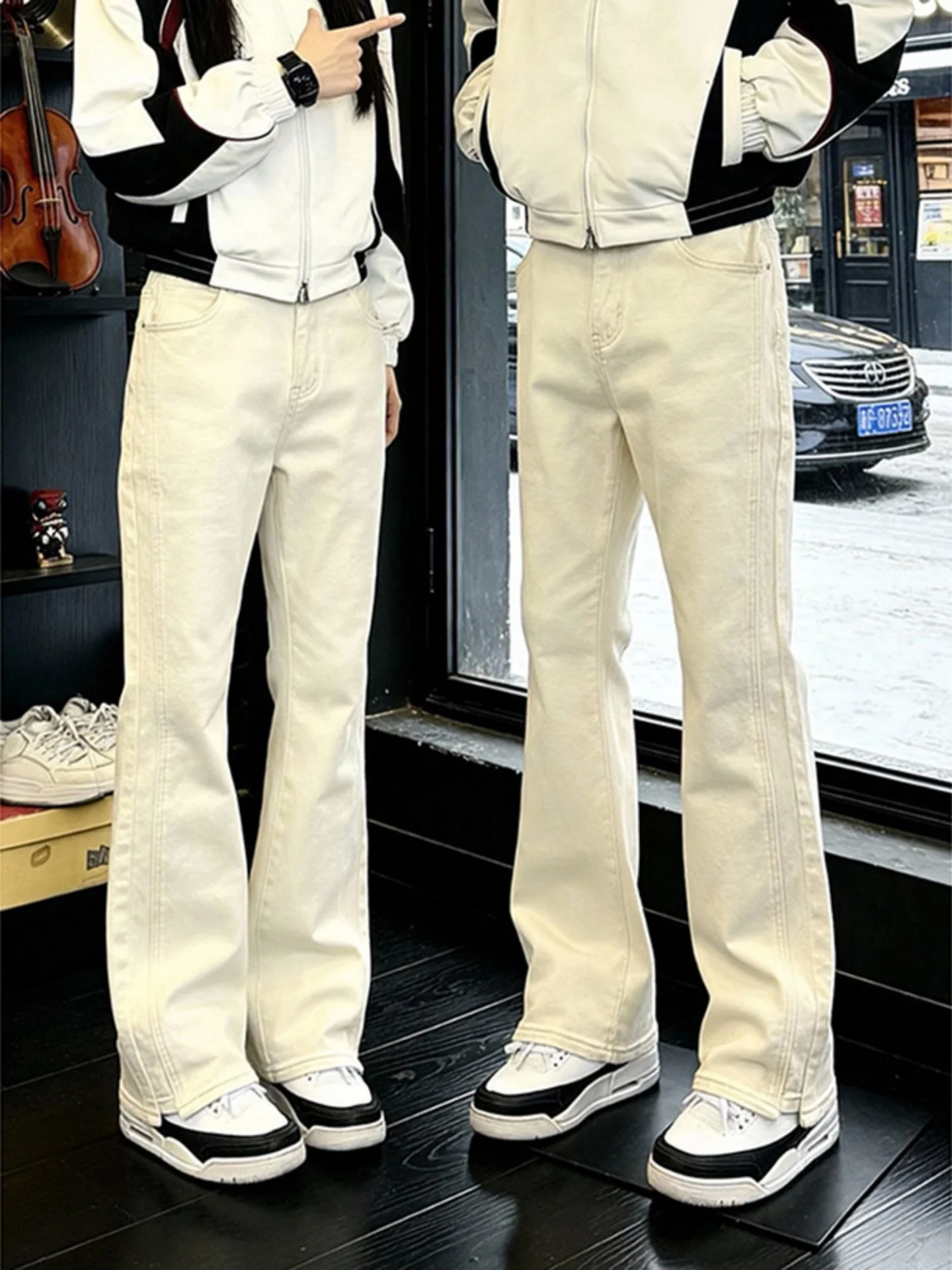 

Мужские джинсы Slim Fit American Sle цвета хаки, весенние, прямые, с длинными штанинами, в стиле Logging Vibe, CleanFit, повседневные, без стрейча