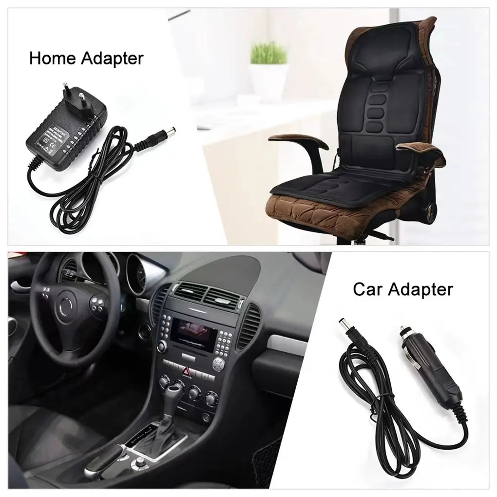 Car Electric Back Massager Infrared Full-Body Massage Chair Cushion Heating Vibrator Home Office Lumbar Neck Mattress Chair Mat