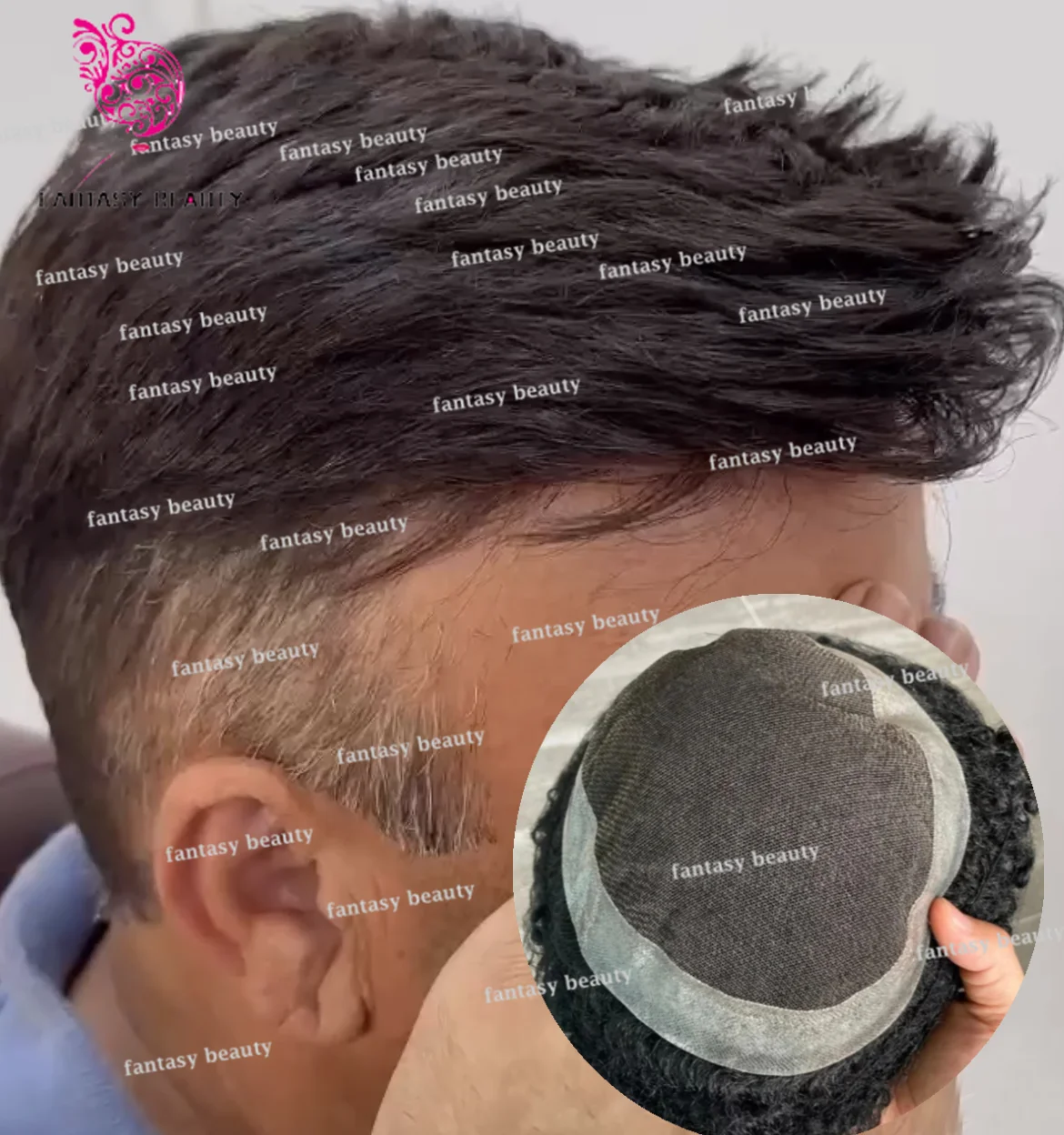 Natural Hairline Toupee para homens, 100% peruca de cabelo humano, renda respirável PU, prótese capilar, peruca australiana, marrom preto 1B10 cinza