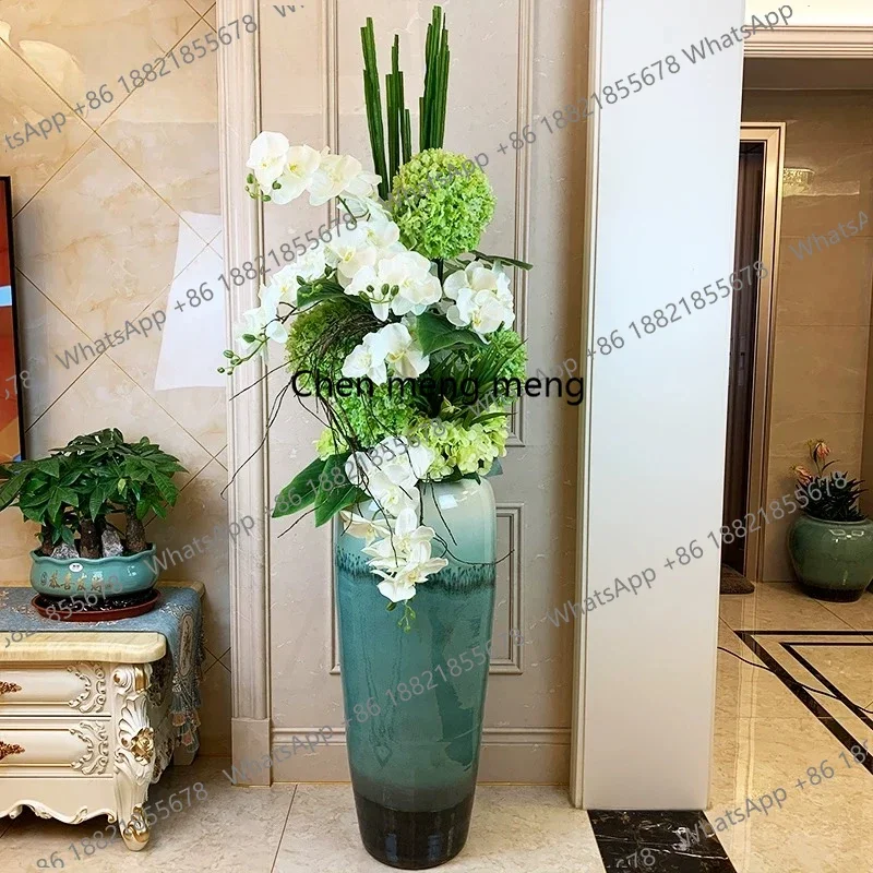 Ceramic floor-to-ceiling large vase ornament living room hotel flower arrangement dried flower decoration simple and modernAB