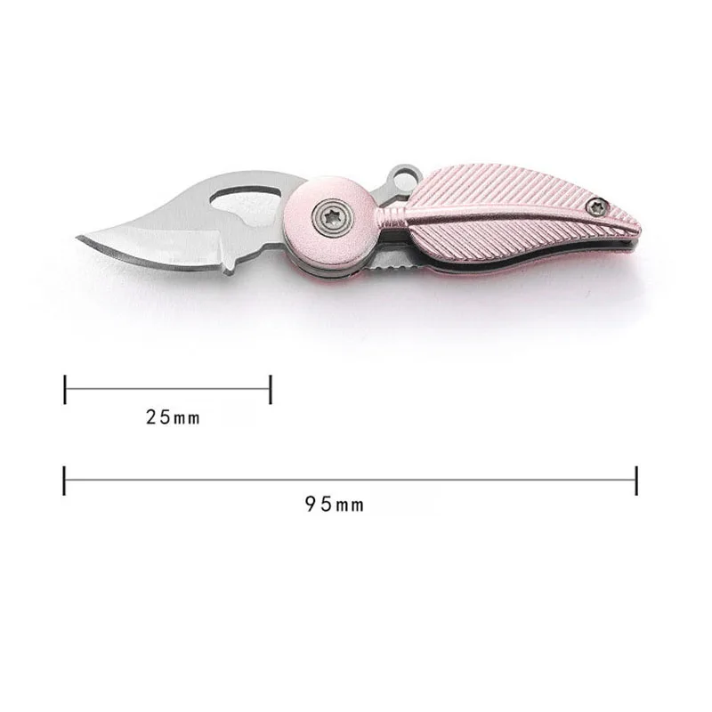 Mini Feather Multifunctional Folding Knife Pocket Outdoor Camping Self Defense Keychain Portable EDC Tools Unpacking Fruit Knife