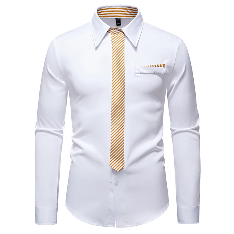 Mens Striped Shirts Long Sleeved Business Slim Fit Male Shirt Black White 2025 Social Clothes Camisa Masculina Vetement Homme