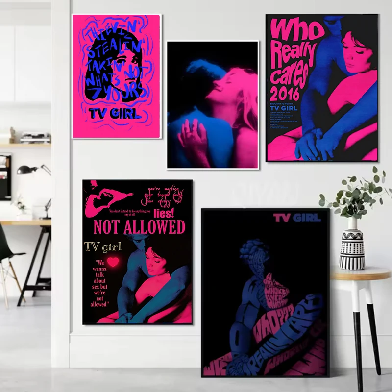 TV Girl/Canvas Poster Music Album Aesthetics Art Print Painting Retro Home Furnishings