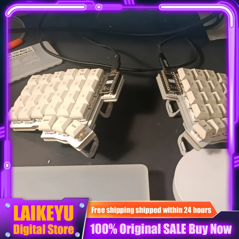 Silakka54 Custom Split Keyboard Kit Vial/QMK Wired Ergonomic Mechanical Keyboard Accessories for Left And Right Handed Gamers