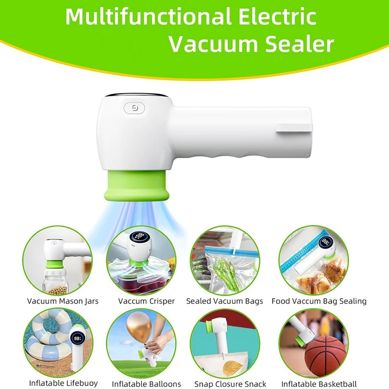Mason Jar-sellador al vacío con pantalla Digital, máquina de sellado al vacío de alimentos, con bolsas y 10 tapas para tarros