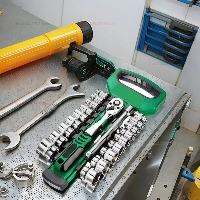 72 سنًا 12 قطعة مجموعة مقابس مفتاح ربط بسقاطة 1/4 "-3/8" -1/2 "مجموعة متري لصيانة السيارات ومجموعة الأدوات المنزلية