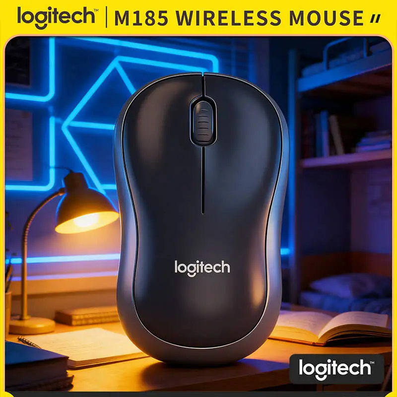 

Беспроводная оптическая мышь Logitech M185, универсальный дизайн, 12 месяцев автономной работы, 1000 DPI, точное управление, Nano 2