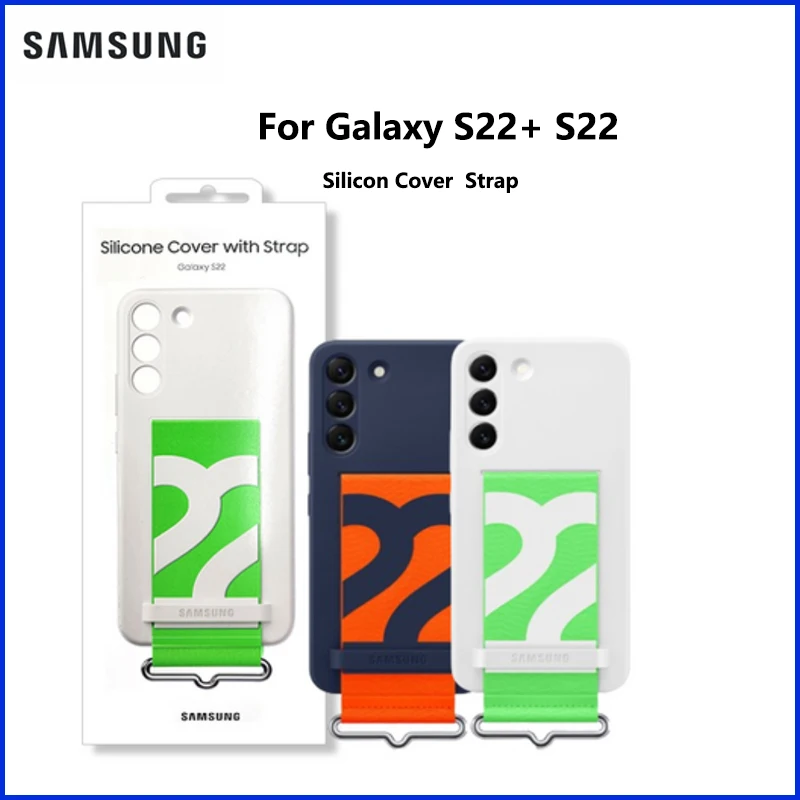 Original Genuine Samsung Galaxy S22+ Plus S22 Silicone Cover W/ Strap Detachable Stylish EF-GS906 EF-GS901