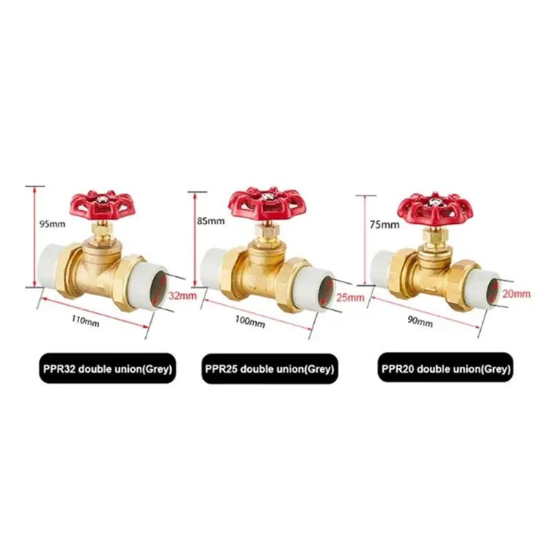 DT17 PPR Gate Valve 32mm Double Union Tap Water Pipe Switch Hot Melt System PPR32