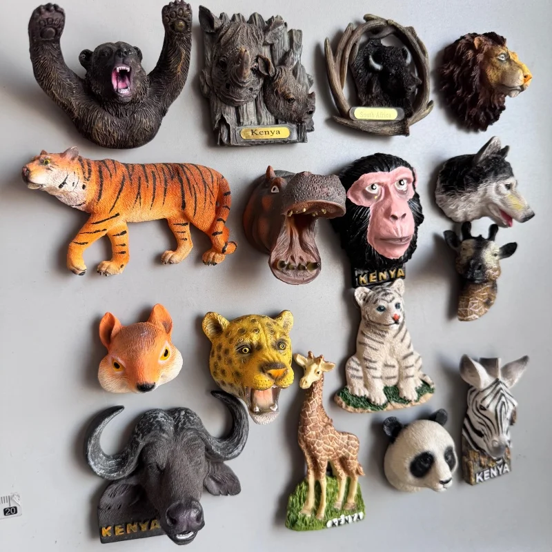 Kenya South Africa Big Five Animal Fridge Magnets Hook Tourist Magnets Lizard Panda Magnetic Sticker Owl Ketchen Home Decoration