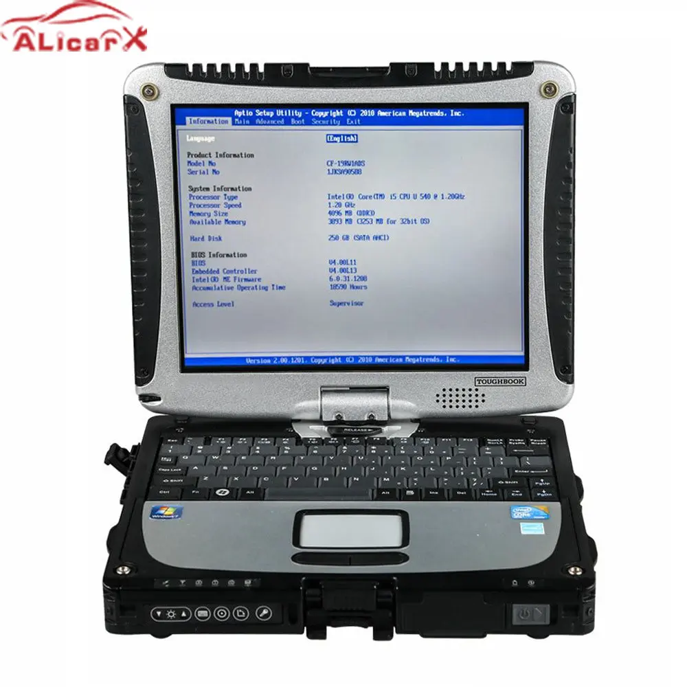 

Military Toughbook CF19 laptop installed software activated well for MB SATR C4 M6 6154 5054 VOCOM ICOM car truck Diagnostic